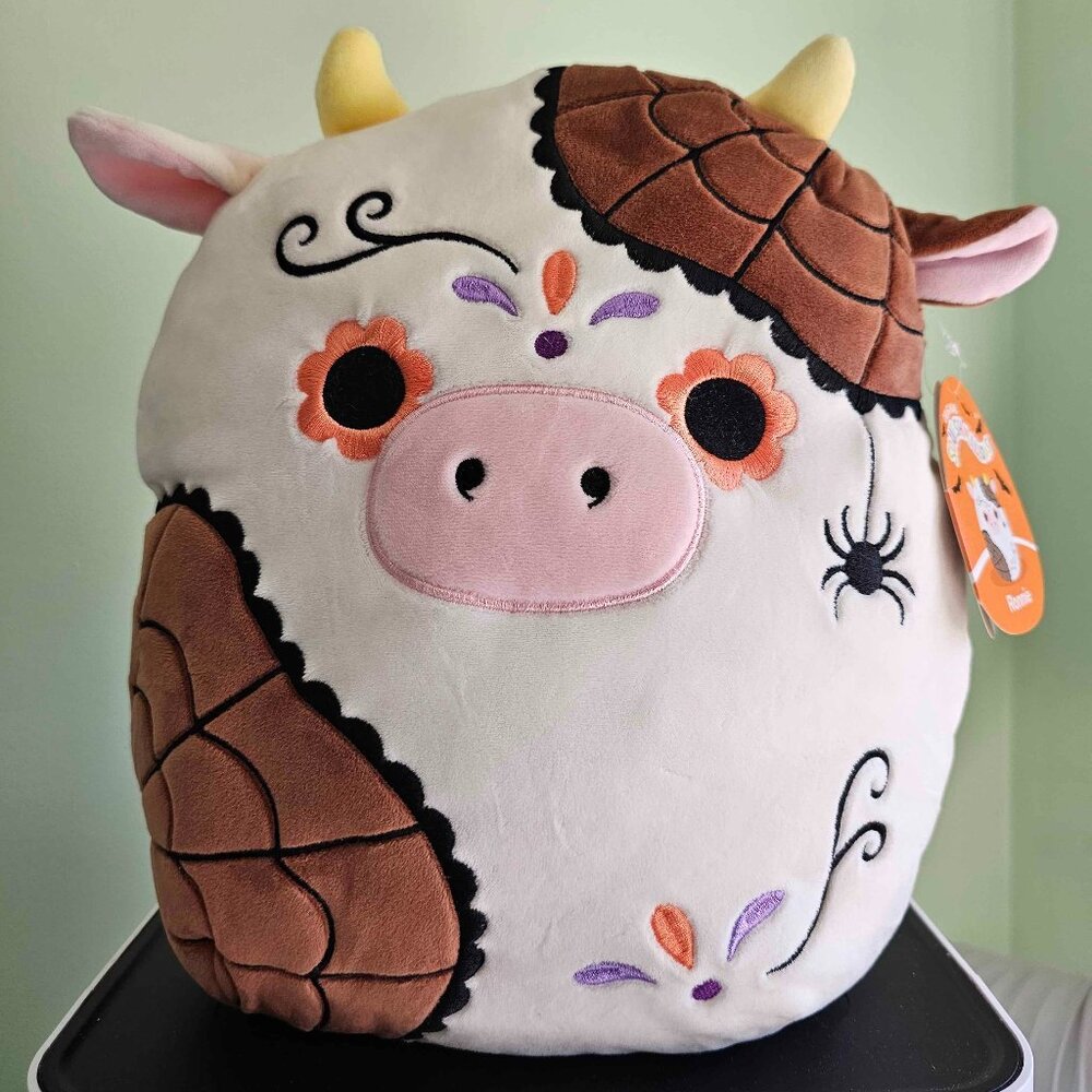 NWT 12" Ronnie 2022 HTF Day of the Dead Halloween Cow Squishmallow